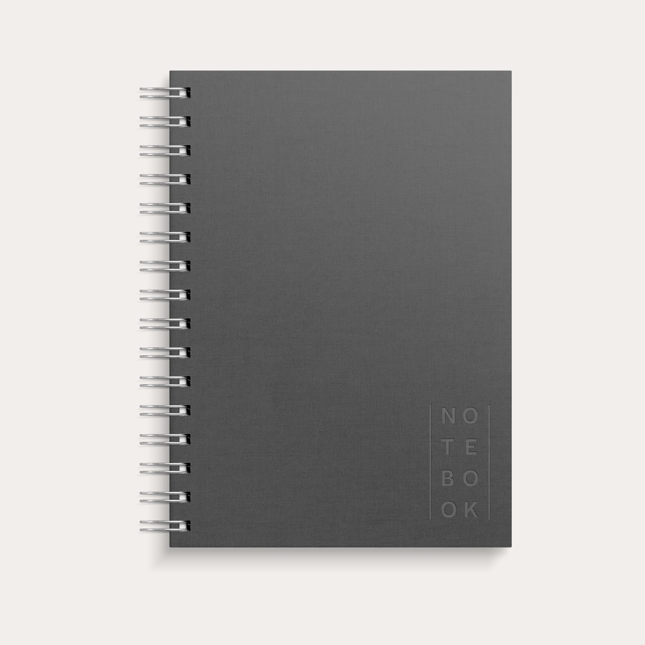 Notebook Textile dark grey lined A5 wire-o - Image 2