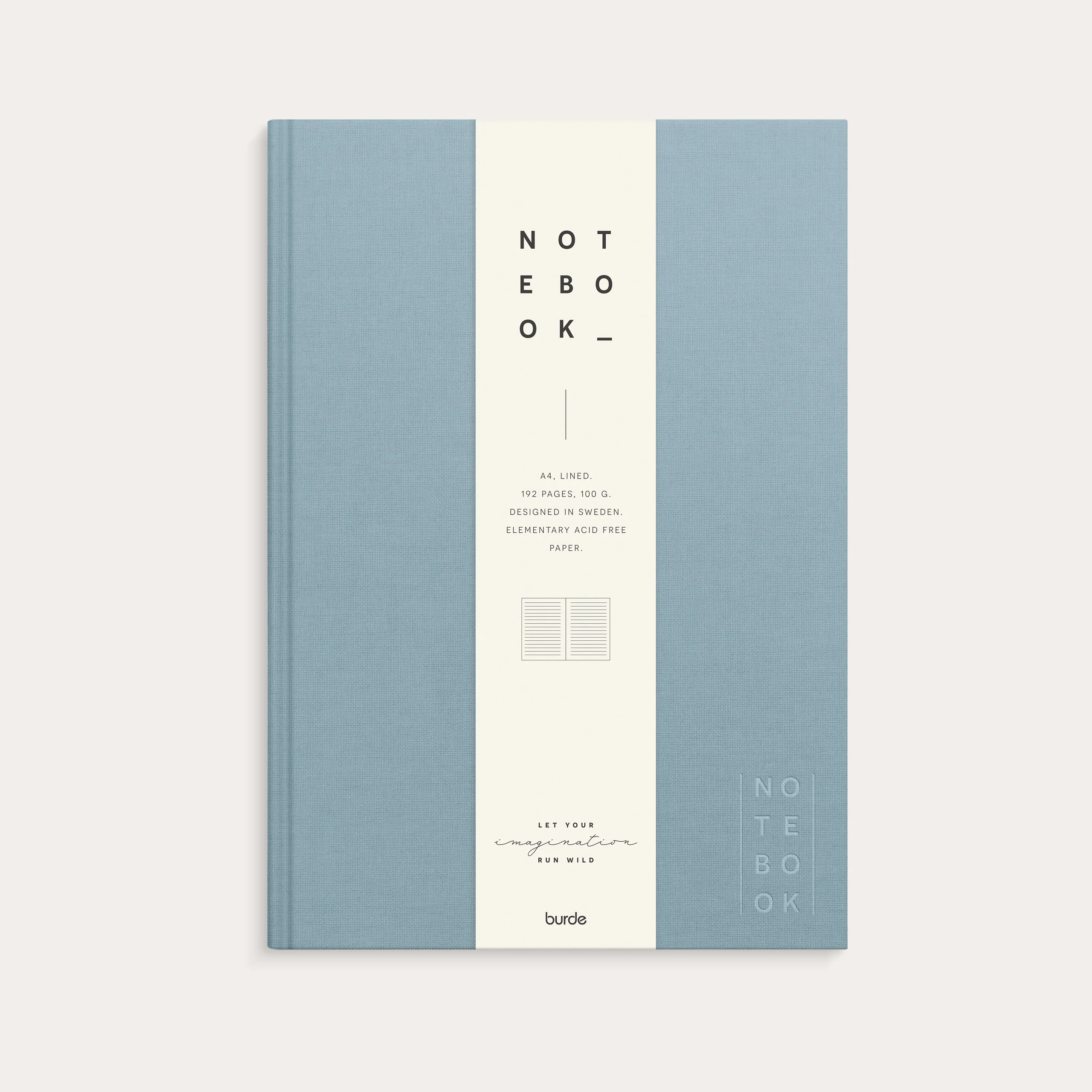 Notebook Textile light blue lined A4