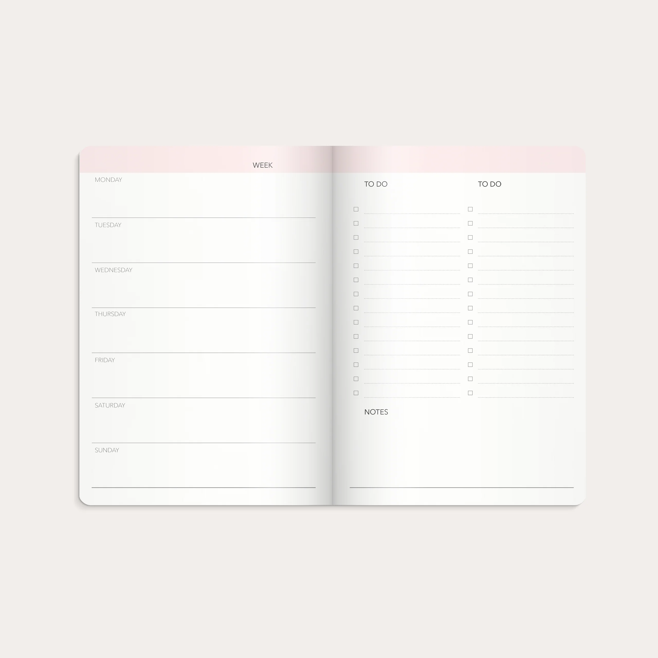 Week Planner undated pink - Image 6