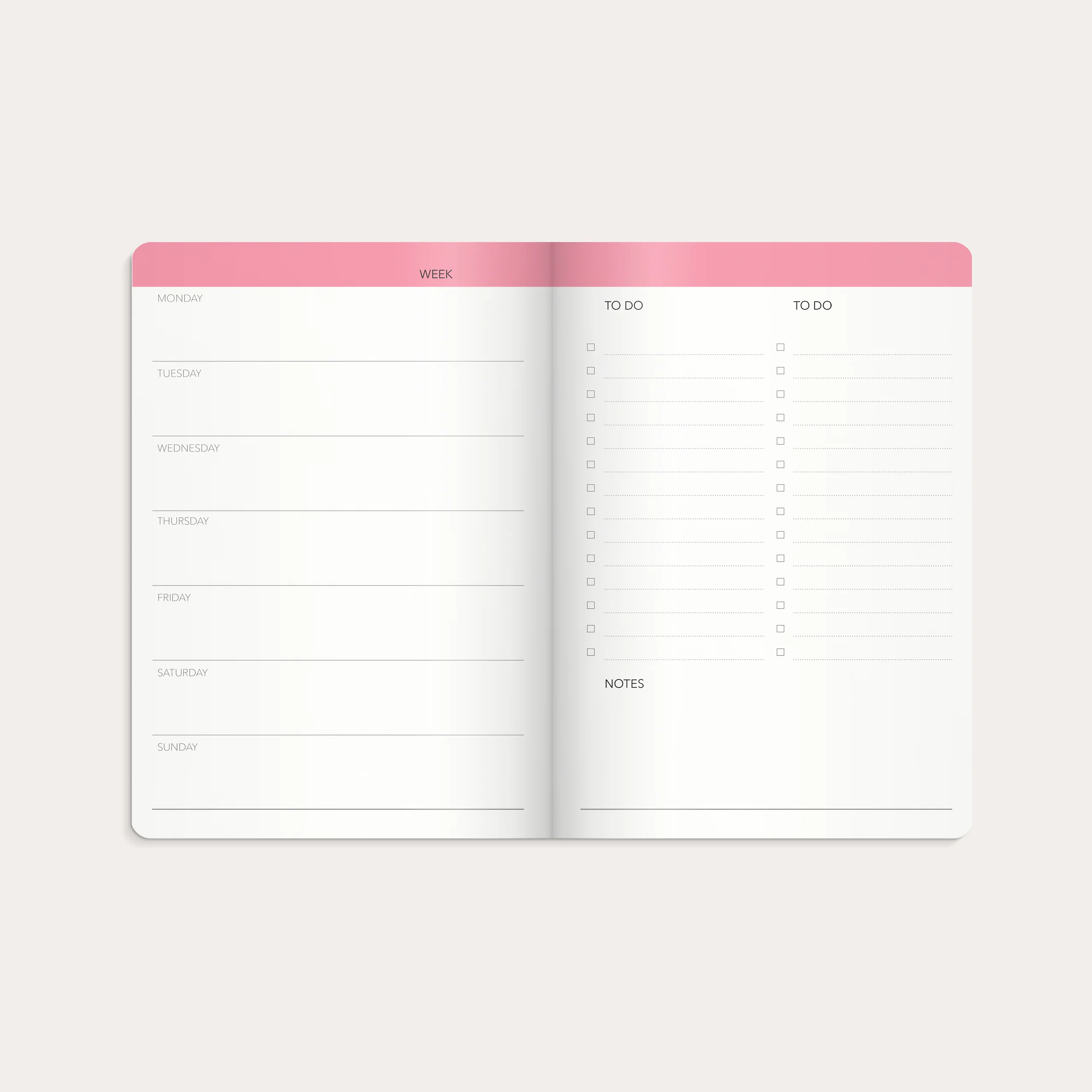 Week Planner undated pink - Image 9